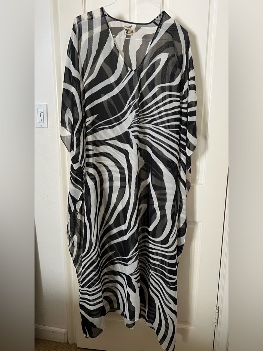 Show Me Your Mumu Zebra Strip Coverup in White and Black